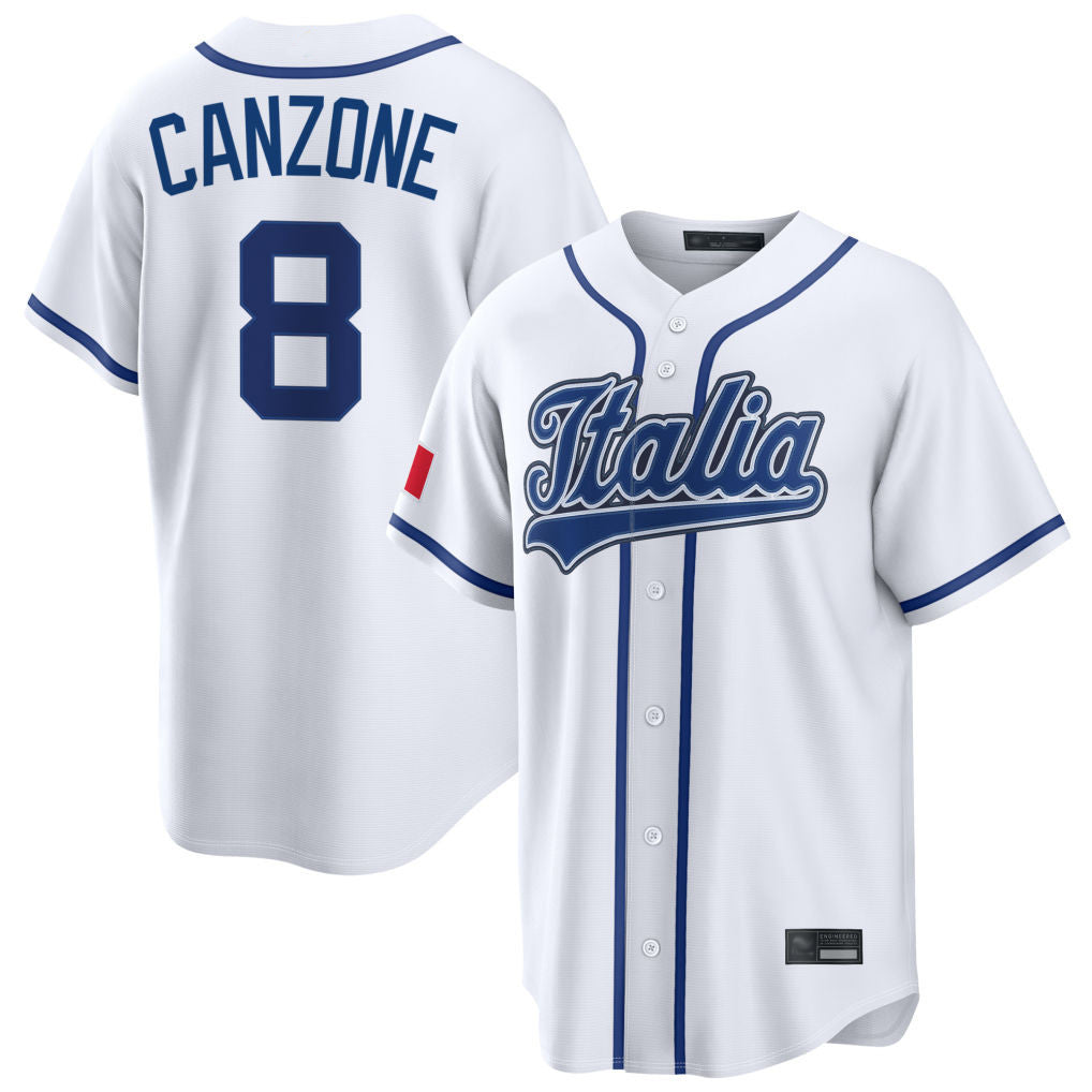 Choea S.Mariners #8 Dominic Canzone Player White Italy 2026 World Classic Home Game Stitched Jerseys