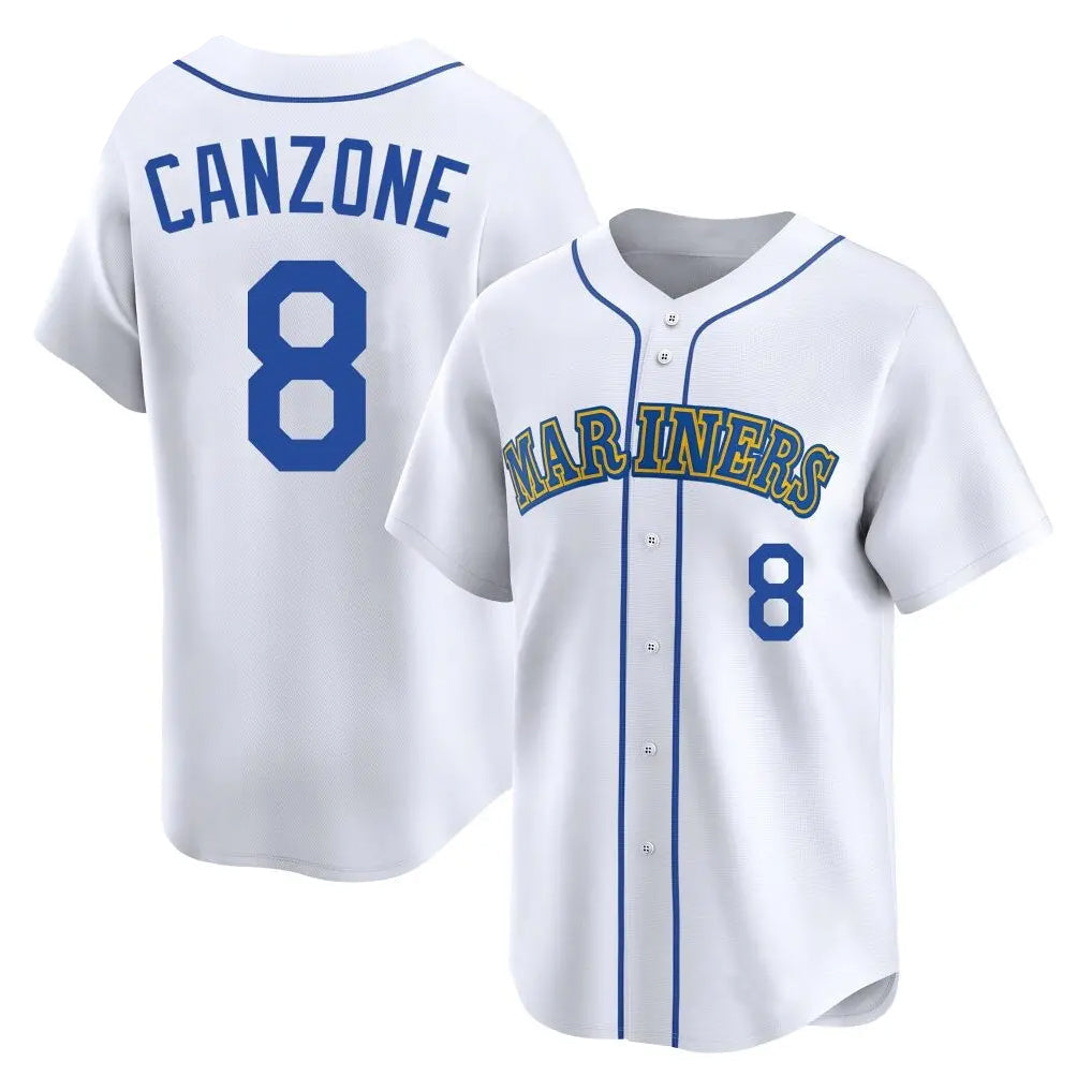 Choea S.Mariners #8 Dominic Canzone Player White Pitch Fashion Game Stitched Jerseys
