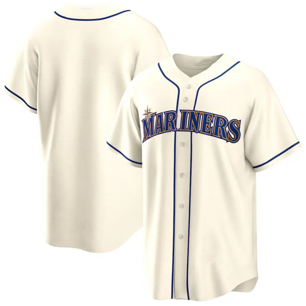Choea S.Mariners Blank Player Cream Home Game Stitched Jerseys