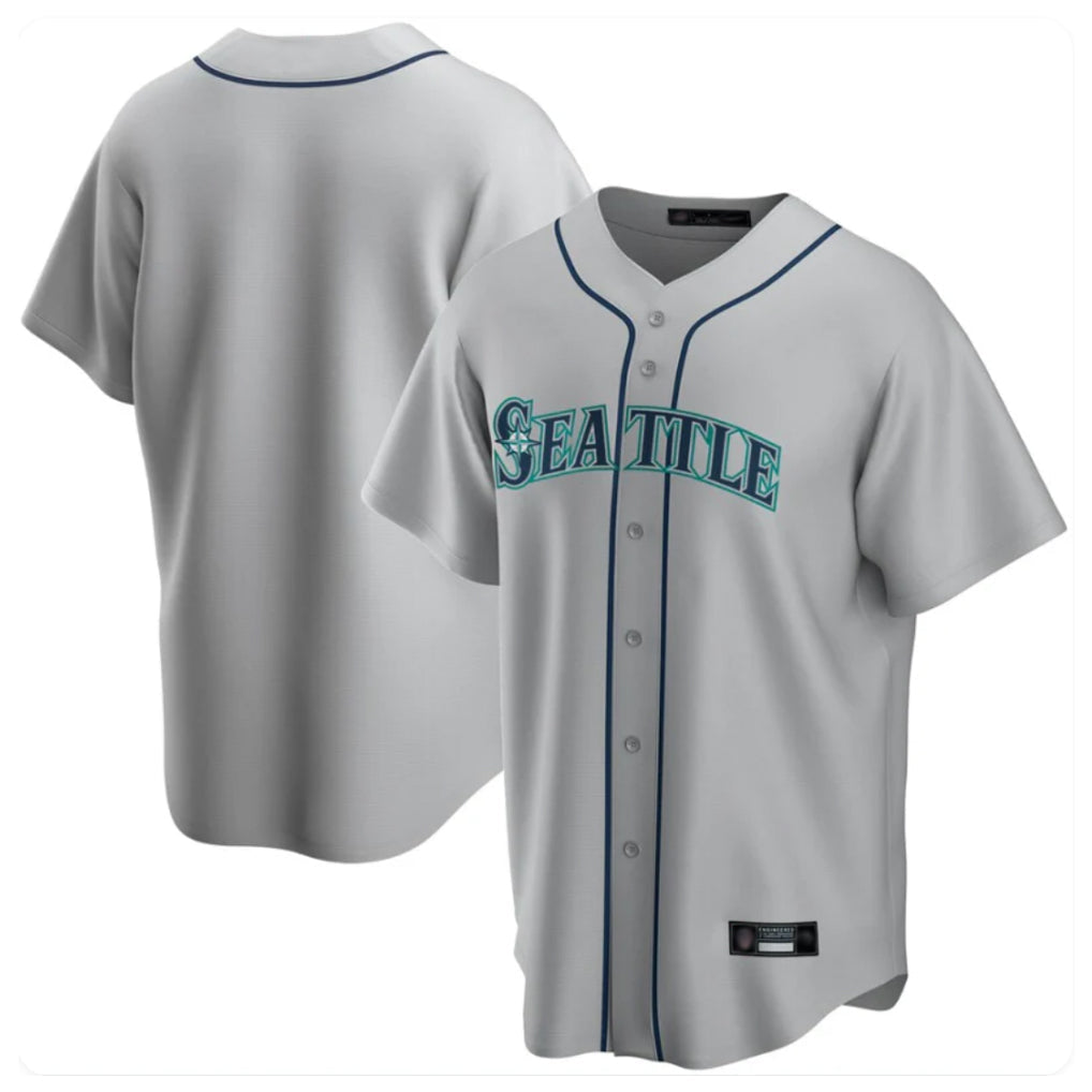 Choea S.Mariners Blank Player Gray Home Game Stitched Jerseys