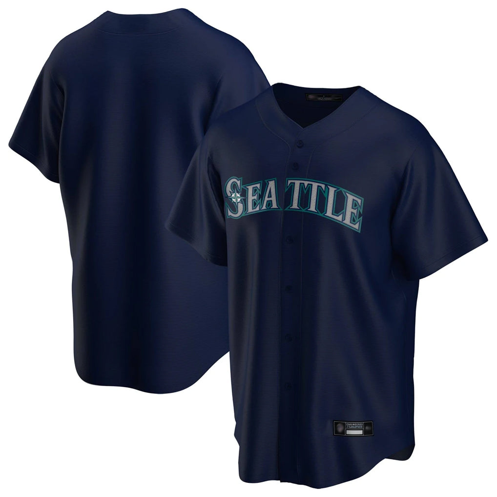 Choea S.Mariners Blank Player Navy Home Game Stitched Jerseys