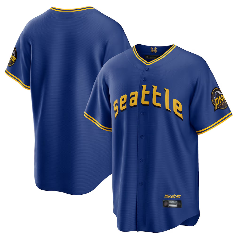 Choea S.Mariners Blank Player Royal City Connect Home Game Stitched Jerseys