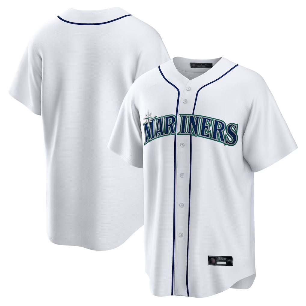 Choea S.Mariners Blank Player White Home Game Stitched Jerseys