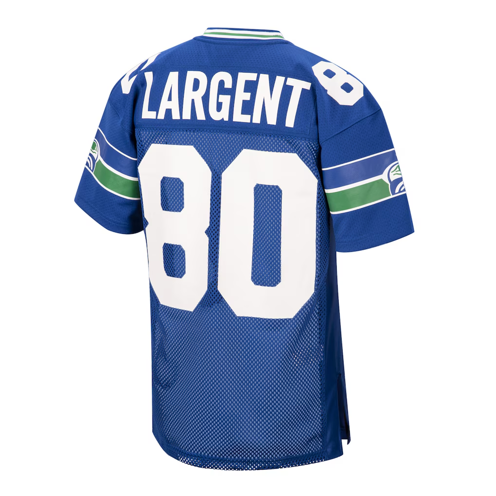 Choea S.Seahawks 1985 #80 Steve Largent Mitchell & Ness Royal Authentic Throwback Retired Player Stitched Puhic Jersey