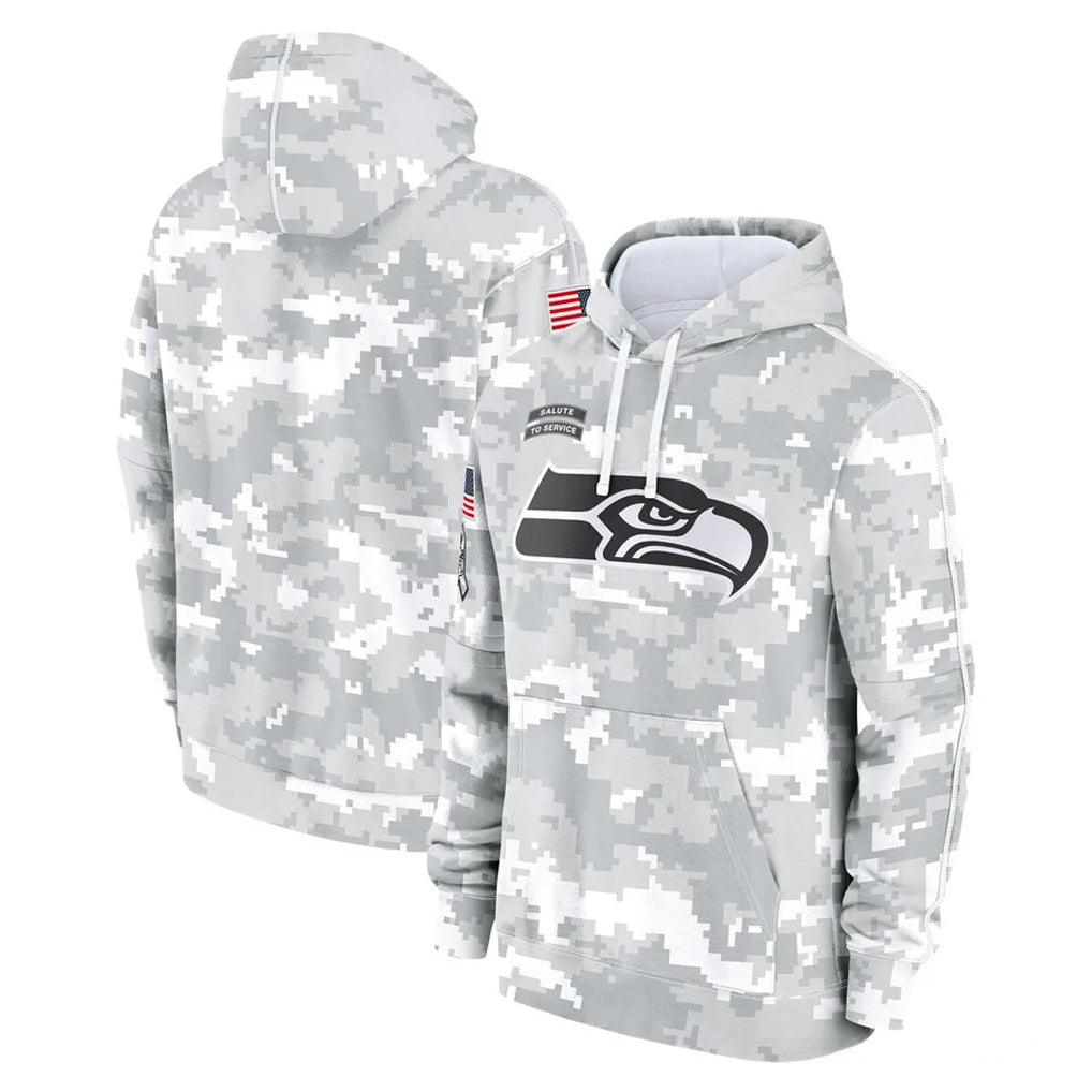 Choea S.Seahawks Arctic Camo Limited Salute to Service Pullover Hoodies Game Blank Player Stitched Jerseys