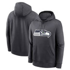 Choea S.Seahawks Gray LOGO Pullover Hoodies Game Blank Player Stitched Jerseys