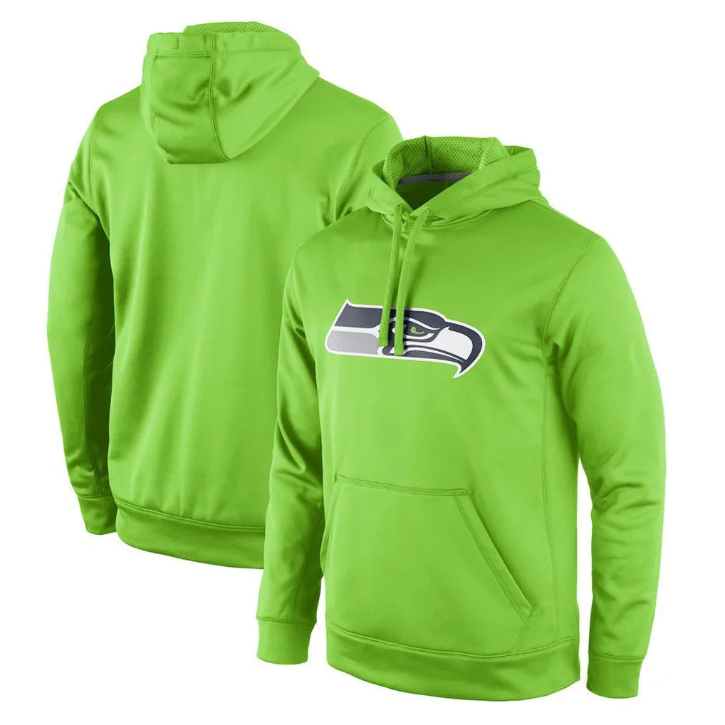 Choea S.Seahawks Green LOGO Pullover Hoodies Game Blank Player Stitched Jerseys