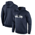 Choea S.Seahawks Navy LOGO Pullover Hoodies Game Blank Player Stitched Jerseys