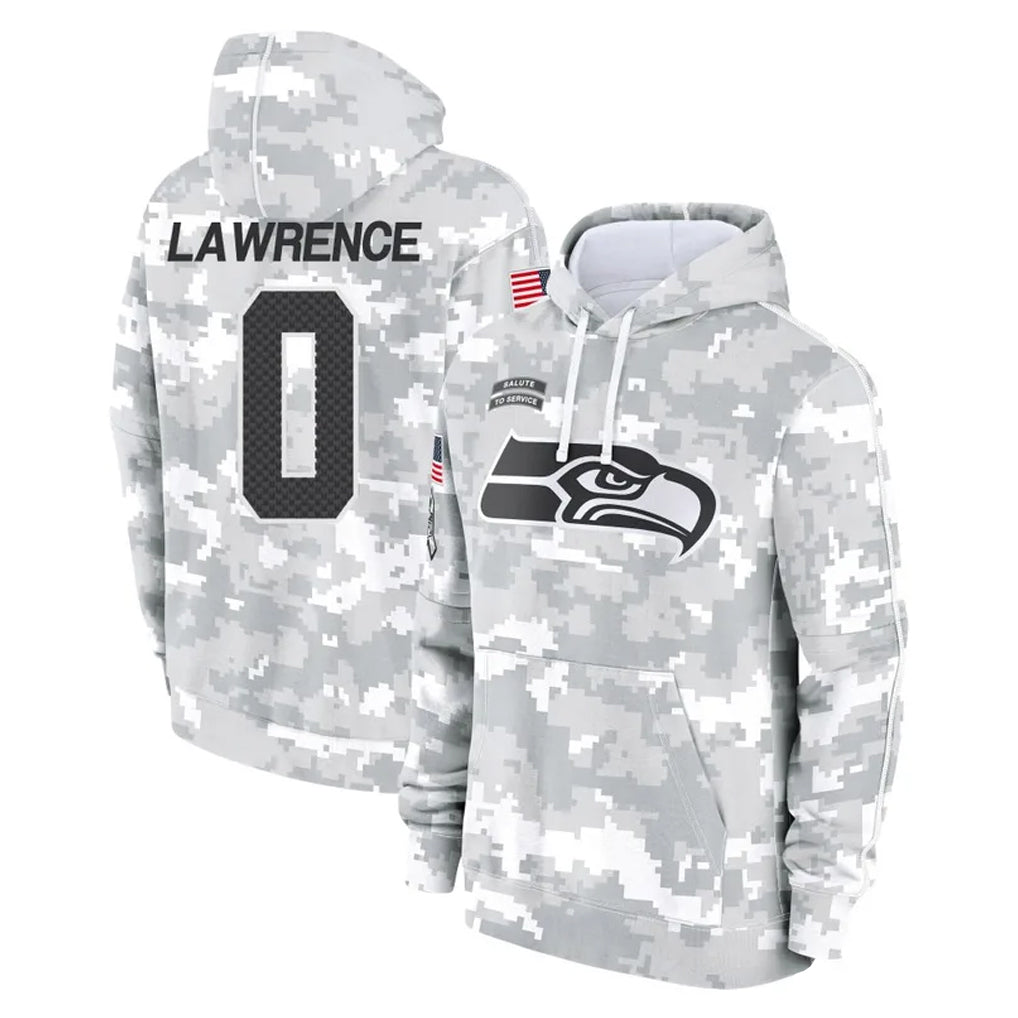 Choea S.Seahawks #0 DeMarcus Lawrence Player Arctic Camo Limited Salute to Service Pullover Hoodies Game Stitched Jerseys
