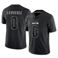 Choea S.Seahawks #0 DeMarcus Lawrence Player Black Limited Reflective Home Game Stitched Jerseys