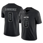 Choea S.Seahawks #0 DeMarcus Lawrence Player Black Limited Reflective Home Game Stitched Jerseys