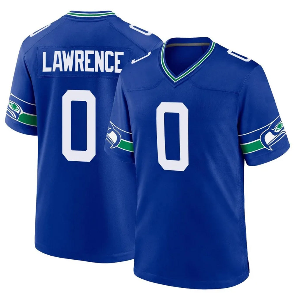 Choea S.Seahawks #0 DeMarcus Lawrence Player Royal Throwback Home Game Stitched Jerseys