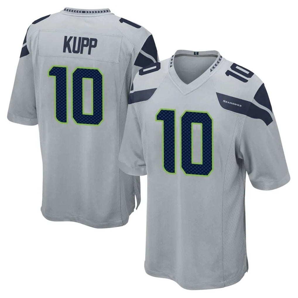 Choea S.Seahawks #10 Cooper Kupp Player Gray Home Game Stitched Jerseys
