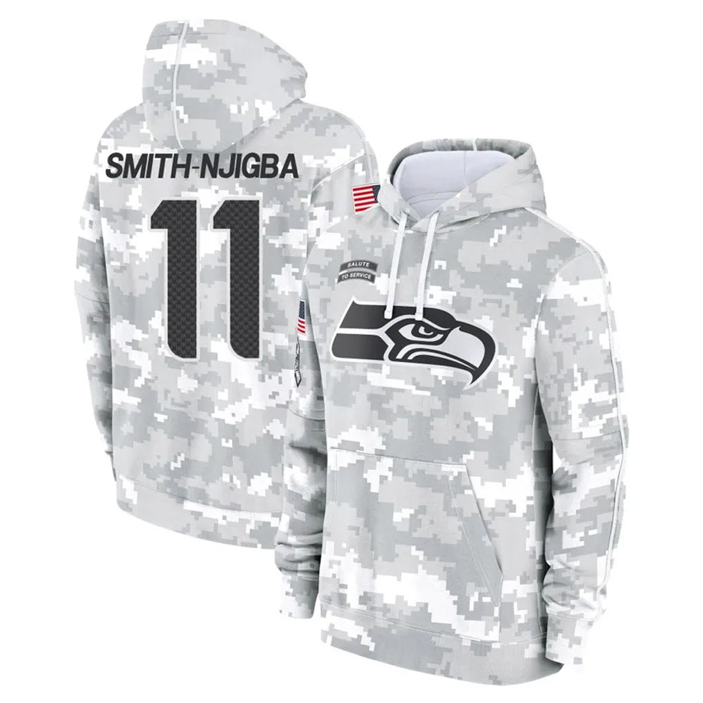 Choea S.Seahawks #11 Jaxon Smith-Njigba Player Arctic Camo Limited Salute to Service Pullover Hoodies Game Stitched Jerseys