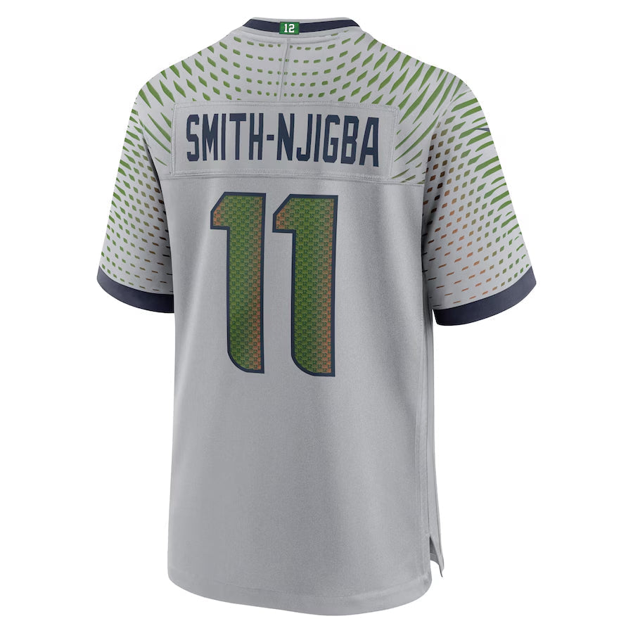 Choea S.Seahawks #11 Jaxon Smith-Njigba Player Grey Rivalries Collection Game Stitched Jerseys