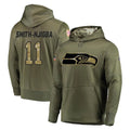 Choea S.Seahawks #11 Jaxon Smith-Njigba Player Olive Salute to Service Pullover Hoodie Home Game Stitched Jerseys