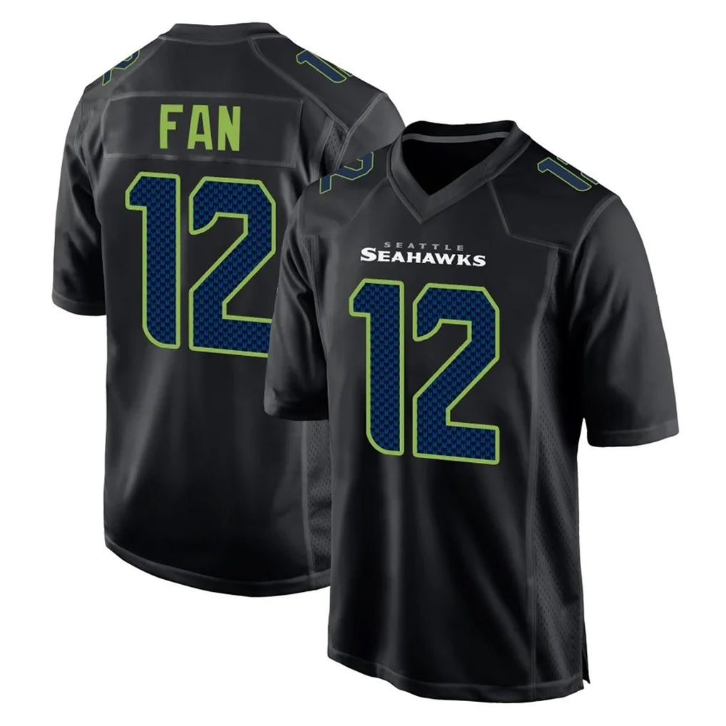 Choea S.Seahawks #12 12th Fan Player Black Limited Fashion Home Game Stitched Jerseys