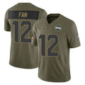 Choea S.Seahawks #12 12th Fan Player Olive 2025 Salute To Service Limited Home Game Stitched Jerseys