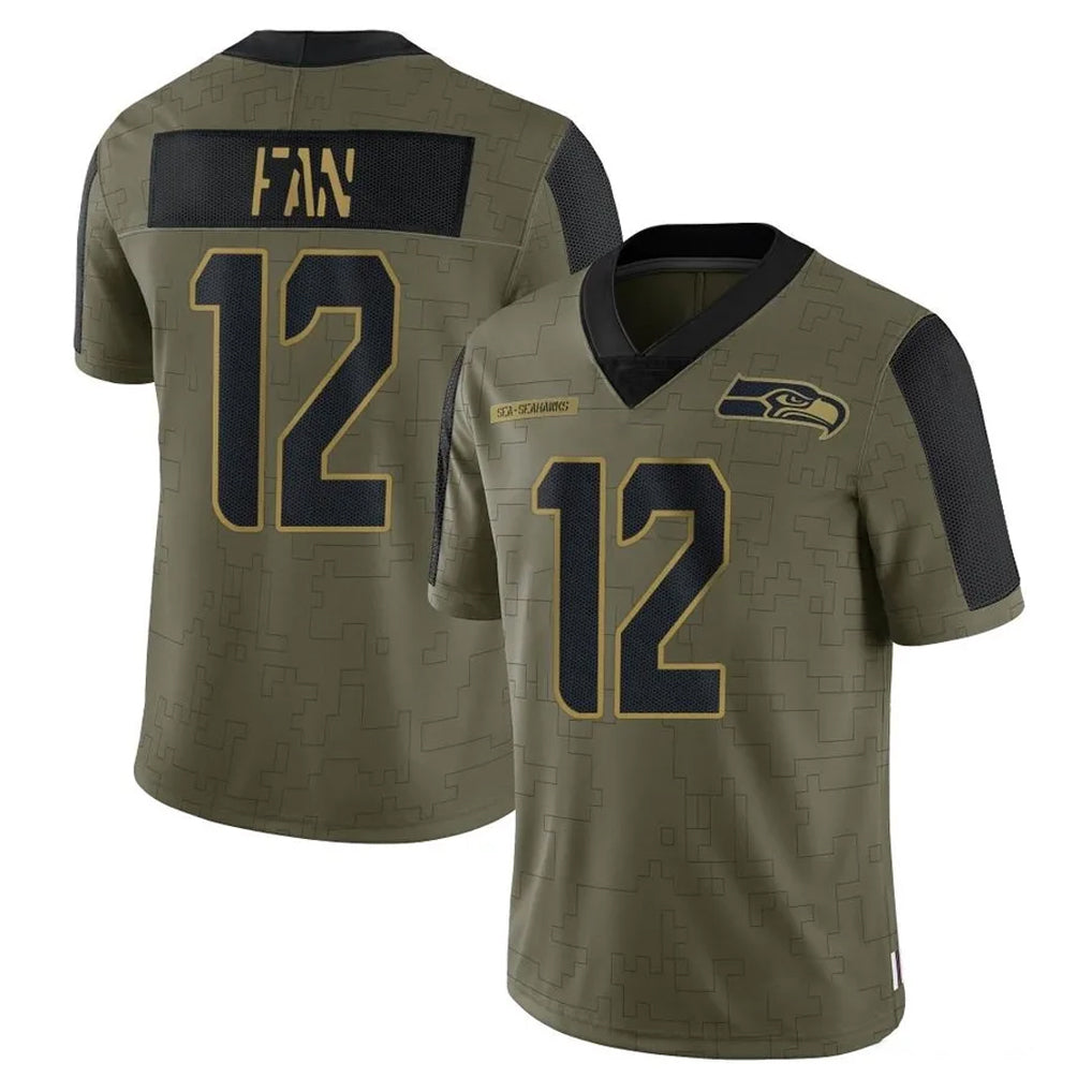 Choea S.Seahawks #12 12th Fan Player Olive Salute To Service Limited Game Stitched Jerseys