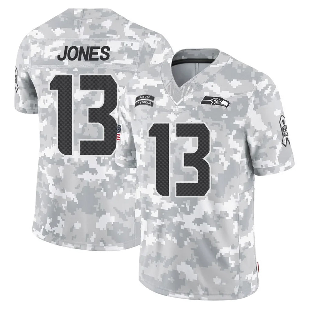 Choea S.Seahawks #13 Ernest Jones IV Player Arctic Camo Limited Salute To Service Home Game Stitched Jerseys