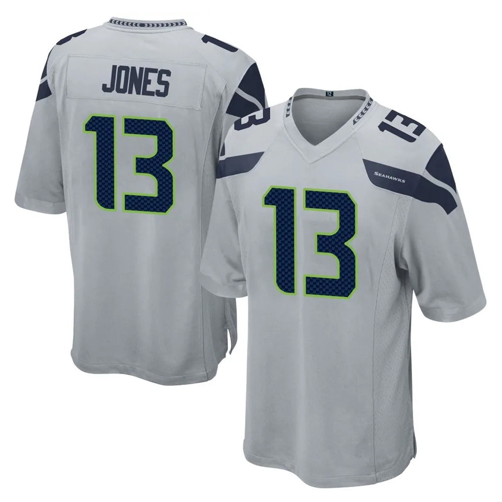 Choea S.Seahawks #13 Ernest Jones IV Player Gray Home Game Stitched Jerseys