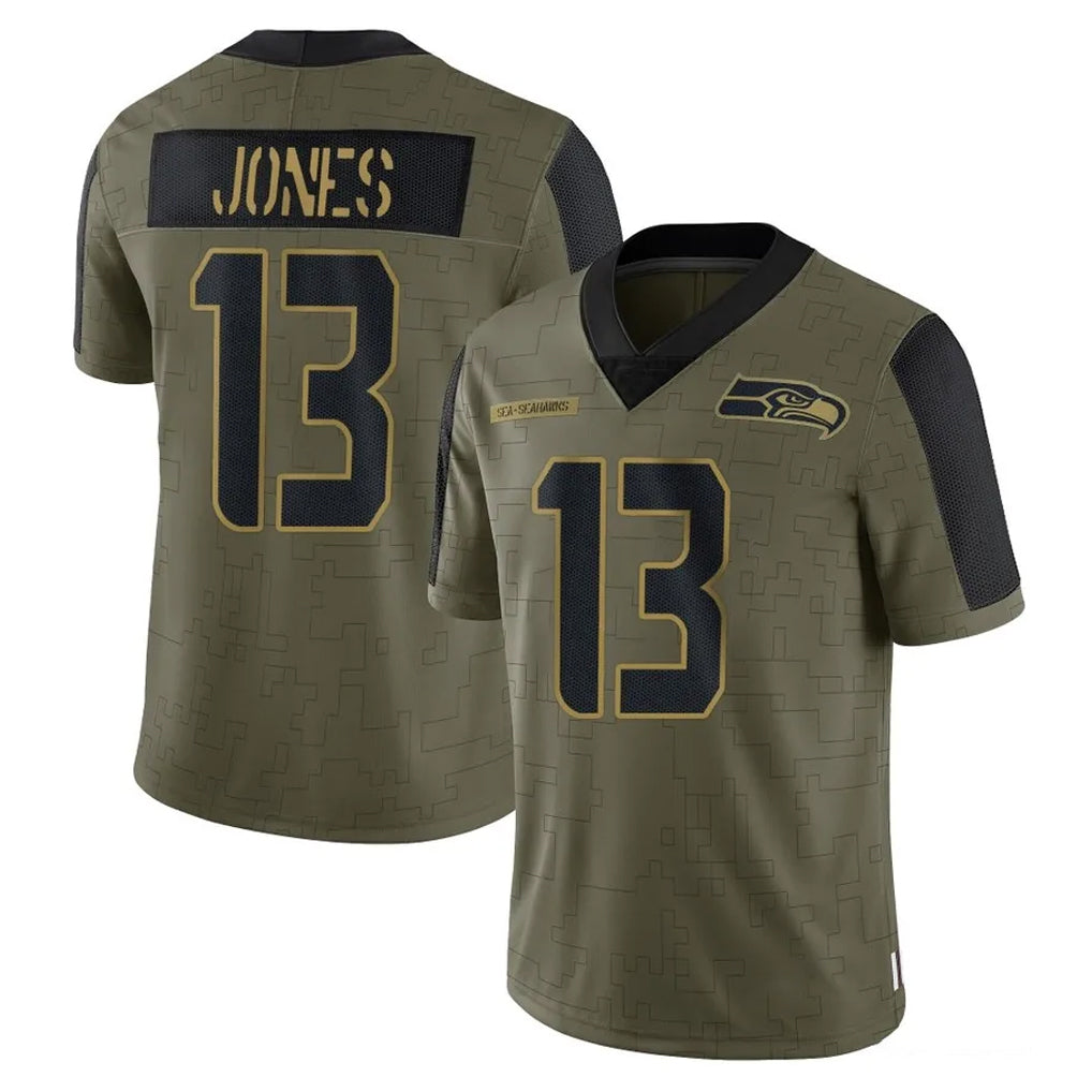 Choea S.Seahawks #13 Ernest Jones IV Player Olive Salute To Service Limited Game Stitched Jerseys