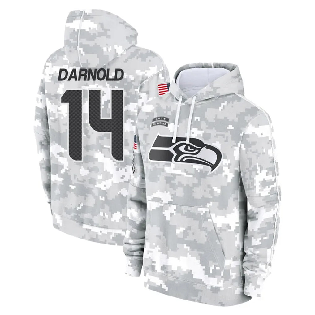 Choea S.Seahawks #14 Sam Darnold Player Arctic Camo Limited Salute to Service Pullover Hoodies Game Stitched Jerseys