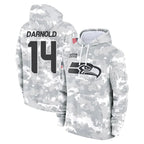 Choea S.Seahawks #14 Sam Darnold Player Arctic Camo Limited Salute to Service Pullover Hoodies Game Stitched Jerseys