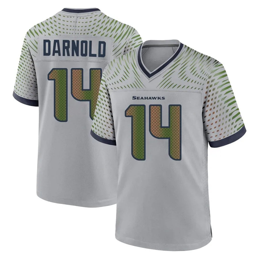 Choea S.Seahawks #14 Sam Darnold Player Grey 2025 Rivalries Collection Home Game Stitched Jerseys