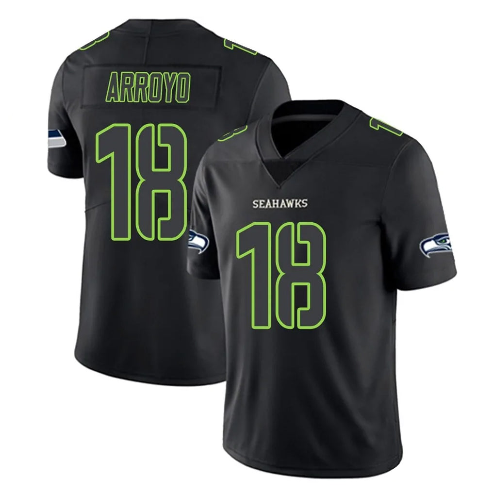Choea S.Seahawks #18 Elijah Arroyo Player Black Impact Limited Home Game Stitched Jerseys