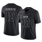 Choea S.Seahawks #18 Elijah Arroyo Player Black Limited Reflective Home Game Stitched Jerseys