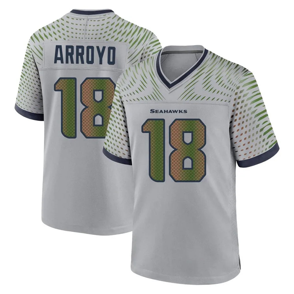Choea S.Seahawks #18 Elijah Arroyo Player Grey 2025 Rivalries Collection Home Game Stitched Jerseys