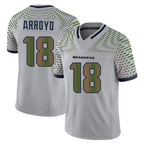 Choea S.Seahawks #18 Elijah Arroyo Player Grey Limited 2025 Rivalries Collection Home Game Stitched Jerseys