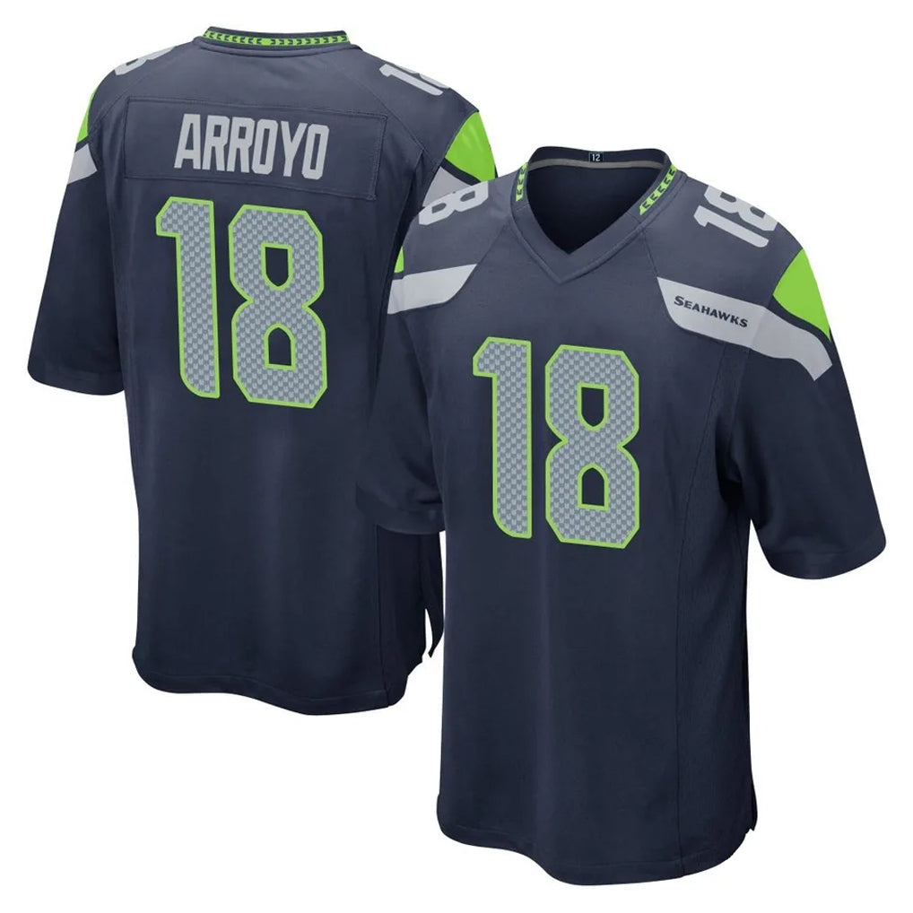 Choea S.Seahawks #18 Elijah Arroyo Player Navy Home Game Stitched Jerseys