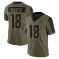Choea S.Seahawks #18 Elijah Arroyo Player Olive Salute To Service Limited Game Stitched Jerseys