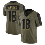 Choea S.Seahawks #18 Elijah Arroyo Player Olive Salute To Service Limited Game Stitched Jerseys
