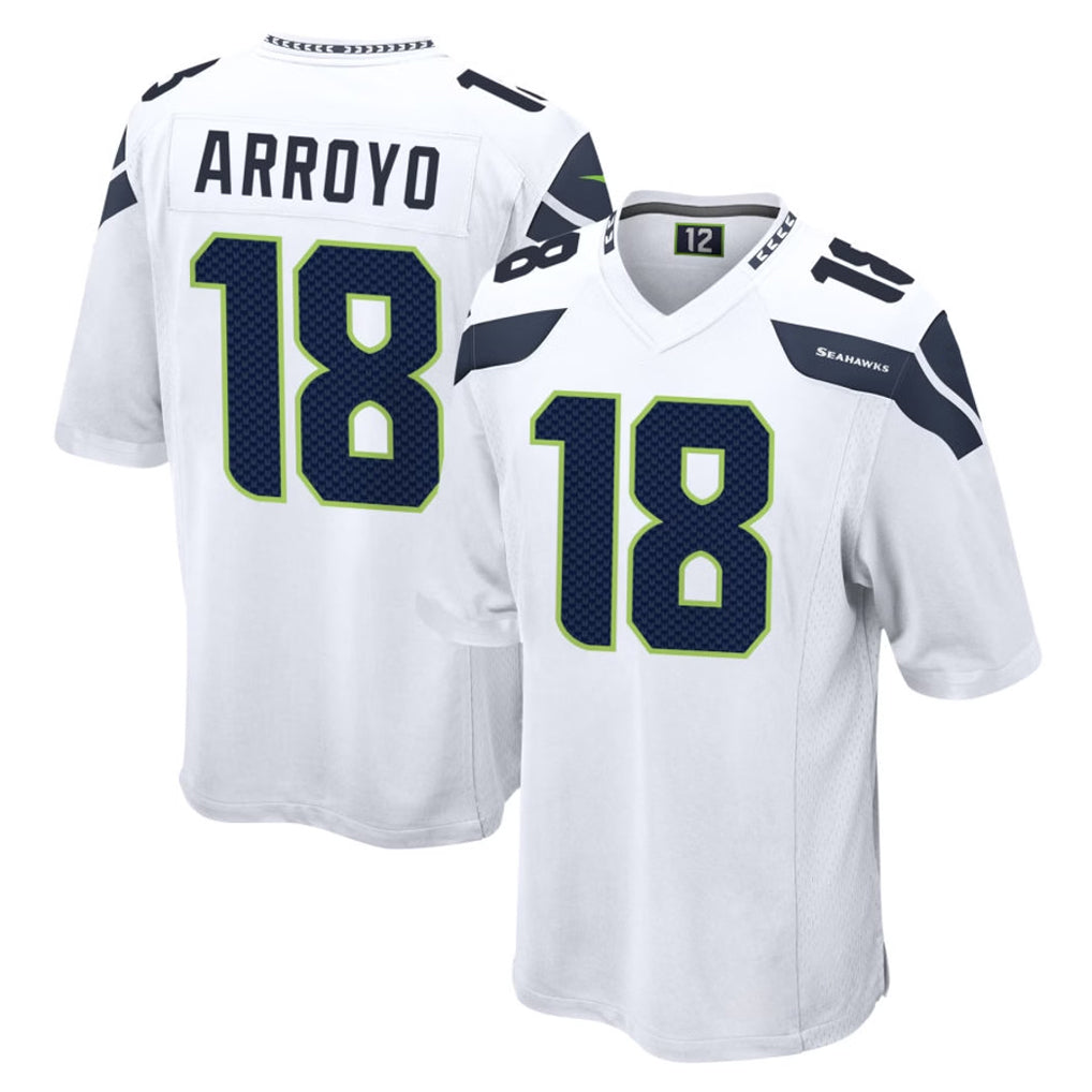 Choea S.Seahawks #18 Elijah Arroyo Player White Home Game Stitched Jerseys