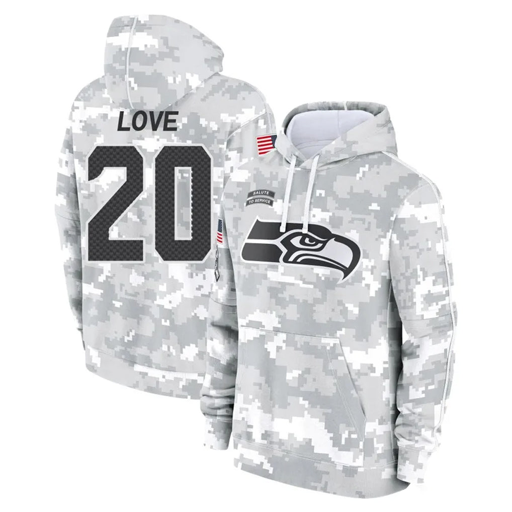Choea S.Seahawks #20 Julian Love Player Arctic Camo Limited Salute to Service Pullover Hoodies Game Stitched Jerseys
