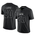 Choea S.Seahawks #20 Julian Love Player Black Limited Reflective Home Game Stitched Jerseys