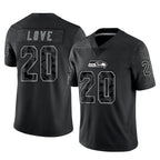 Choea S.Seahawks #20 Julian Love Player Black Limited Reflective Home Game Stitched Jerseys