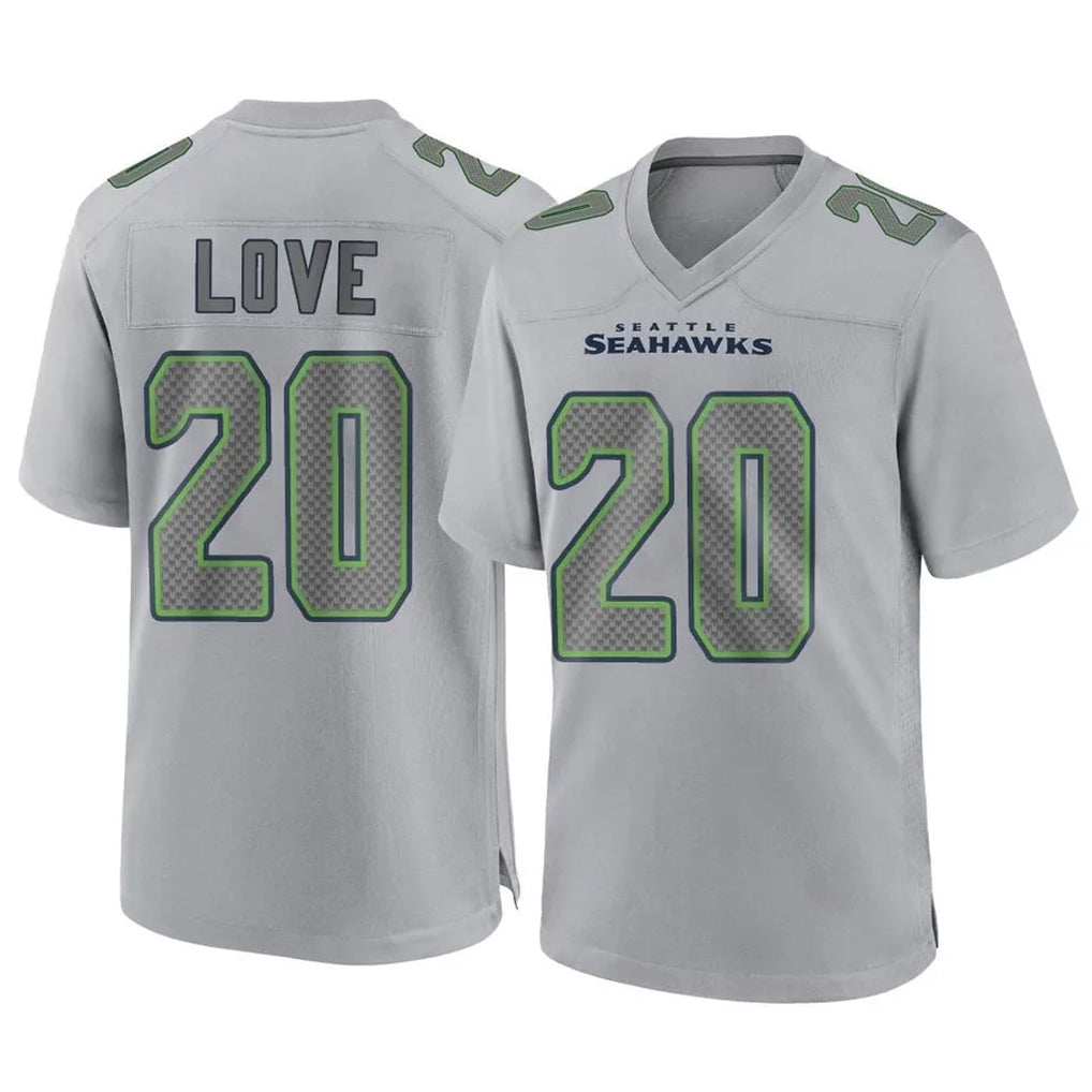 Choea S.Seahawks #20 Julian Love Player Gray Atmosphere Fashion Home Game Stitched Jerseys