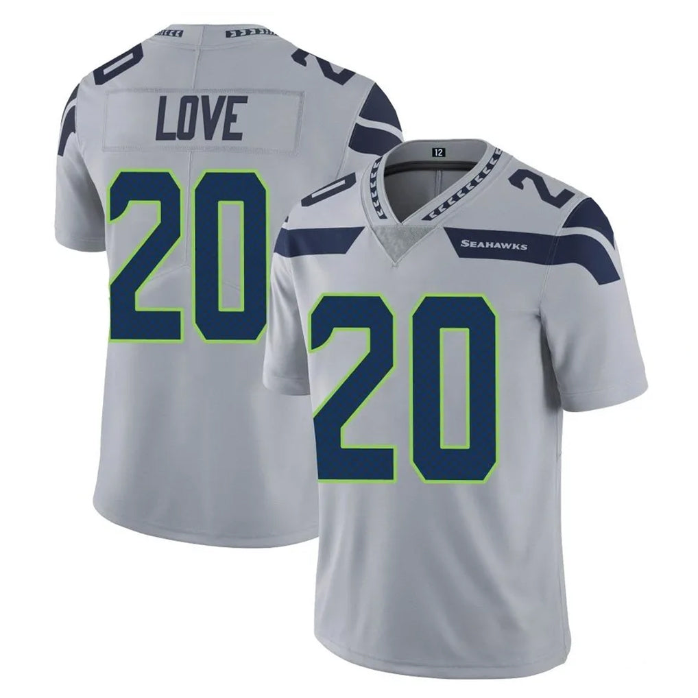 Choea S.Seahawks #20 Julian Love Player Gray Limited Vapor Untouchable Home Game Stitched Jerseys