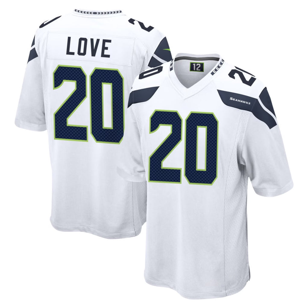Choea S.Seahawks #20 Julian Love Player White Home Game Stitched Jerseys