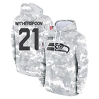 Choea S.Seahawks #21 Devon Witherspoon Player Arctic Camo Limited Salute to Service Pullover Hoodies Game Stitched Jerseys