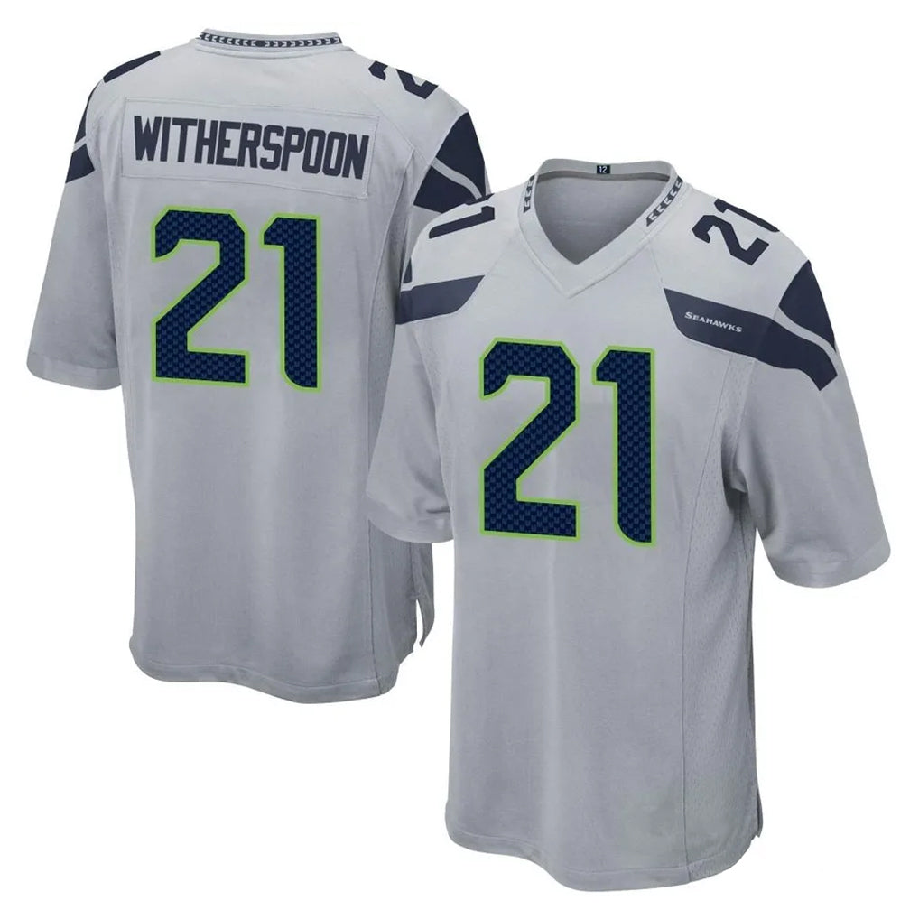 Choea S.Seahawks #21 Devon Witherspoon Player Gray Home Game Stitched Jerseys