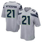 Choea S.Seahawks #21 Devon Witherspoon Player Gray Home Game Stitched Jerseys