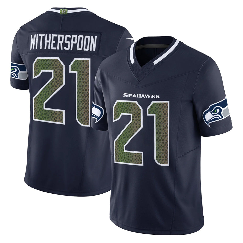 Choea S.Seahawks #21 Devon Witherspoon Player Navy Rivalries Vapor Limited Home Game Stitched Jerseys
