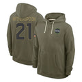 Choea S.Seahawks #21 Devon Witherspoon Player Olive Salute to Service Pullover Hoodies Limited Stitched Jerseys