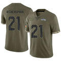 Choea S.Seahawks #21 Devon Witherspoon Player Salute to Service Olive Stitched Jerseys