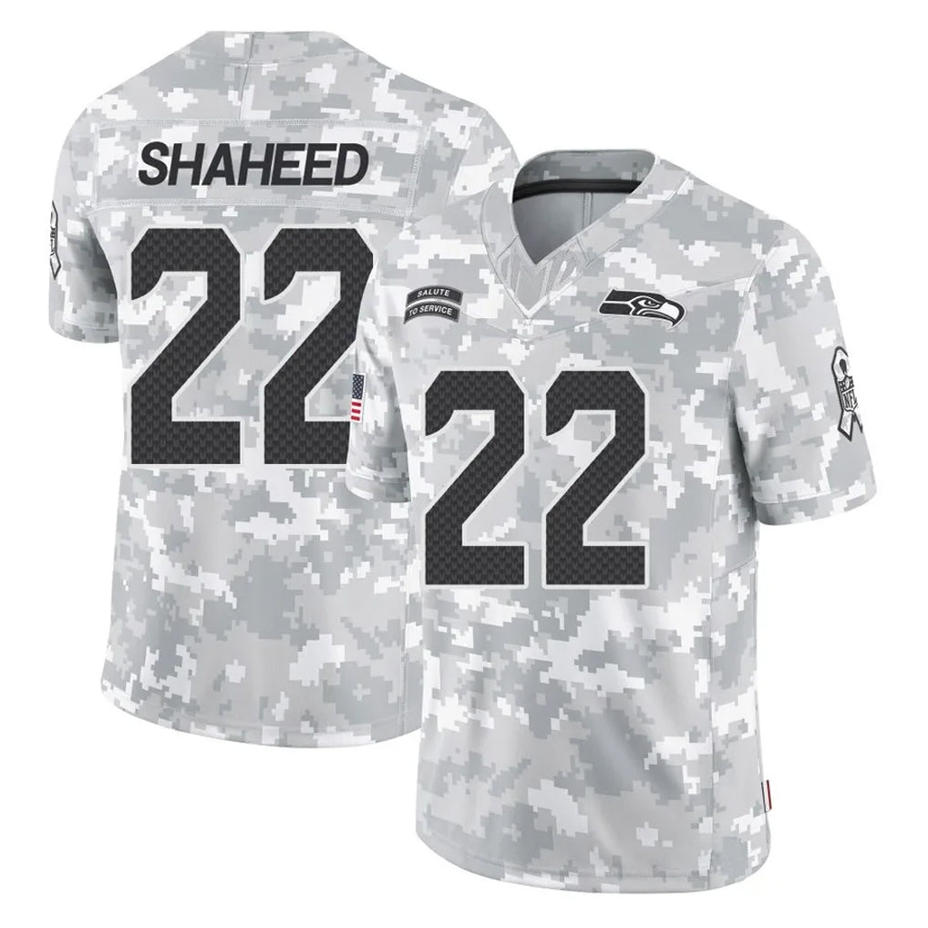 Choea S.Seahawks #22 Rashid Shaheed Player Arctic Camo Limited Salute To Service Home Game Stitched Jerseys